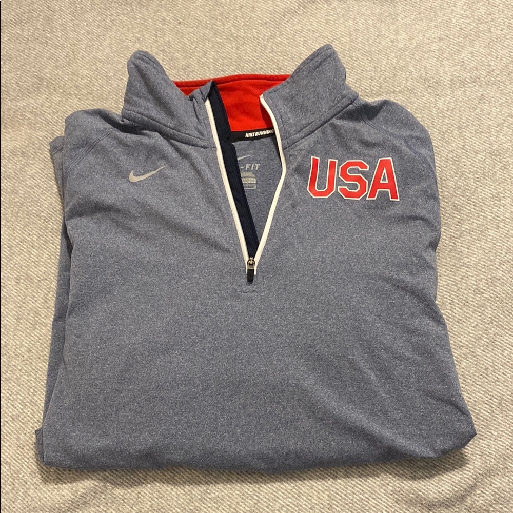 Nike USA Blue Quarter-Zip stretch Pullover